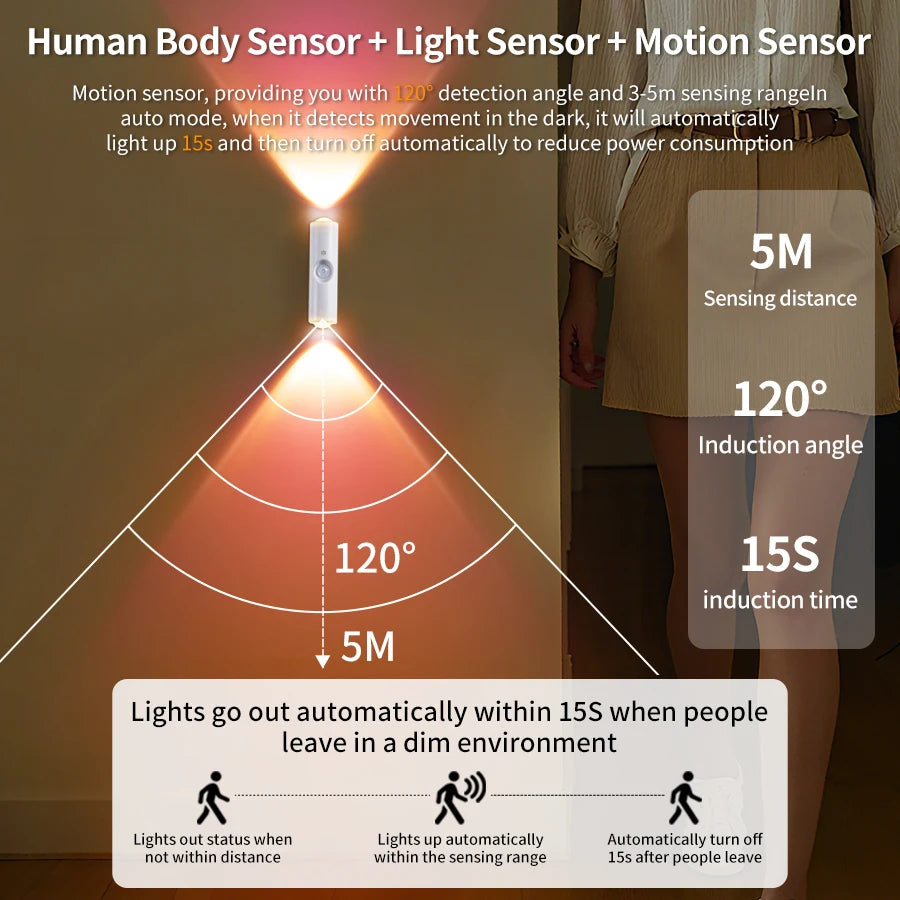 Body Sensor Magnetic Colorful Gradient LED Lamp