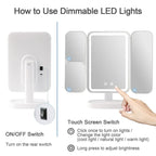 Multifold LED Makeup Mirror