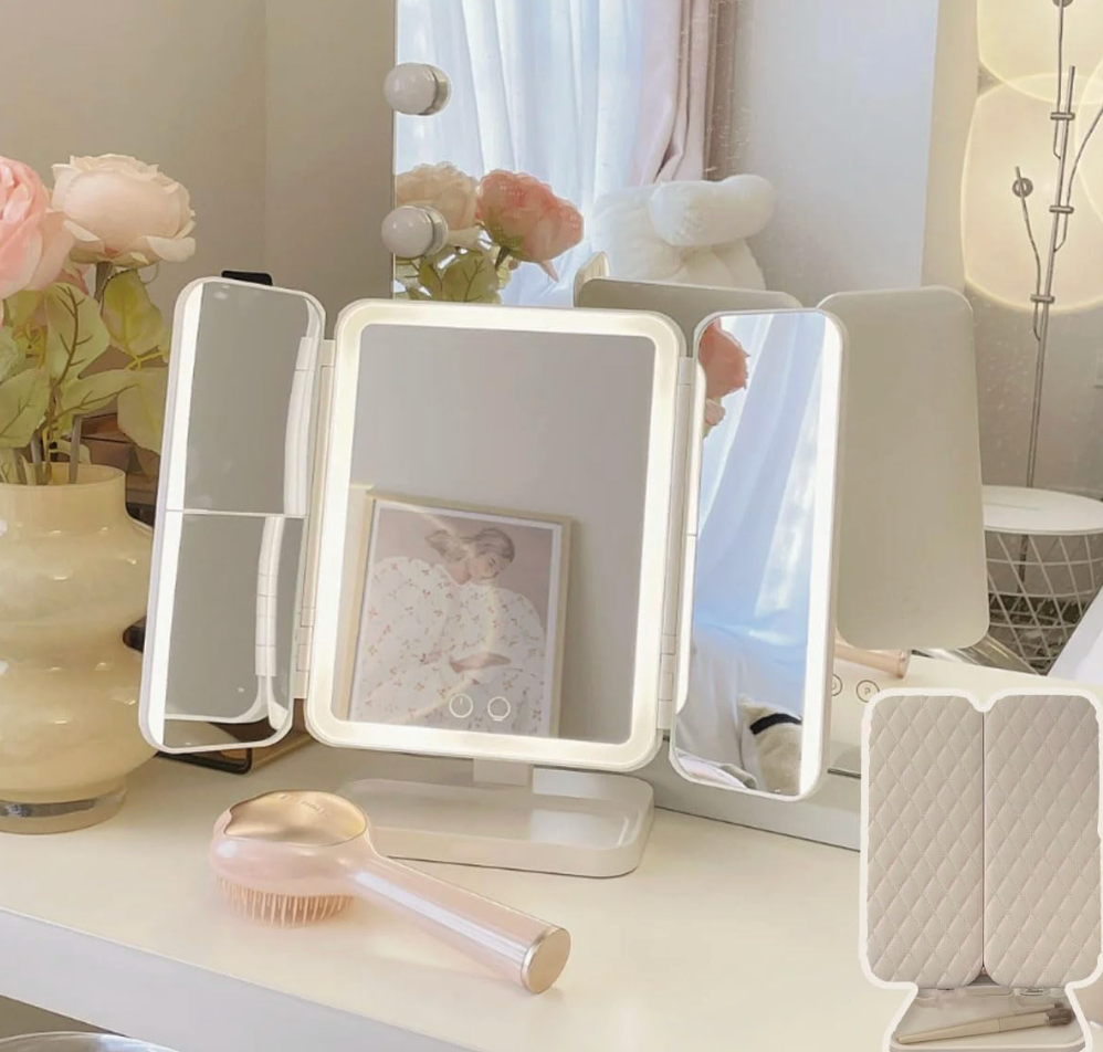 Multifold LED Makeup Mirror