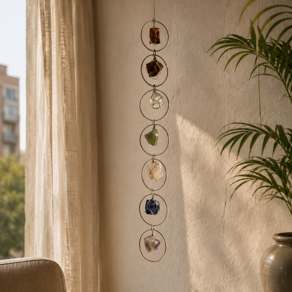 7-Chakra Crystal Hanging Wall Decor