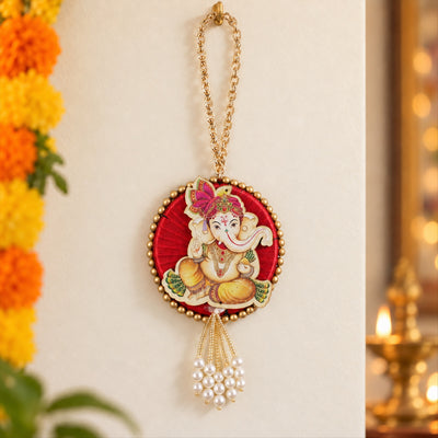 Ganesh Car Hanging - Beaded Ornament for Car & Pooja Corner