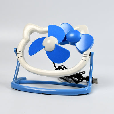 Cartoon Cat Mini USB Desk Fan - Portable Personal Fan for Office & Study