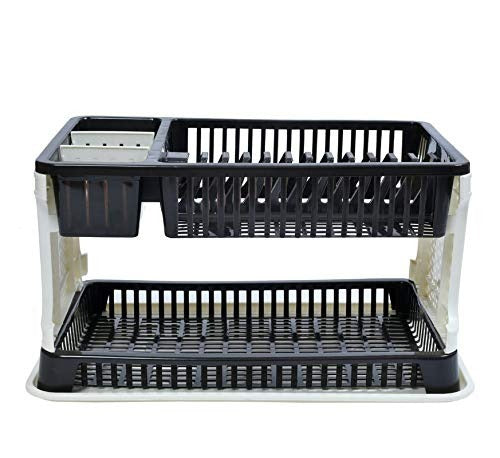 Dish Drying Rack – Water Storing Tray & Utensil Organizer | CookAura