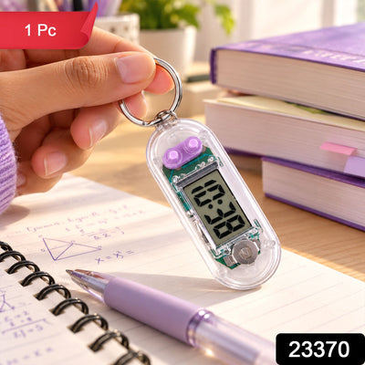 Digital Clock Keychain - Transparent LCD Time Display for Keys & Bags