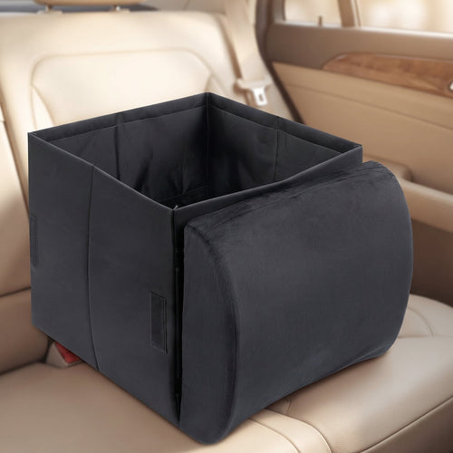 Foldable Car Organizer Box Front Seat Storage With Fold-out Armrest Cushion (1 Pc)