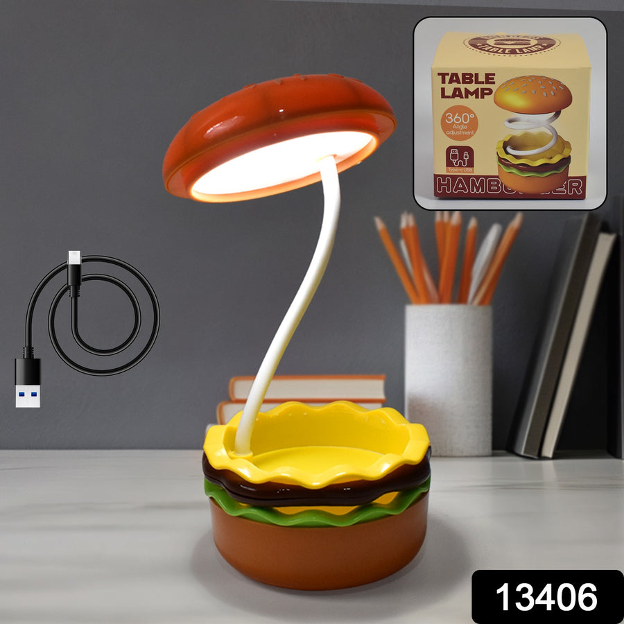 Burger Folding LED Night Lamp - Rechargeable Kids Desk Light